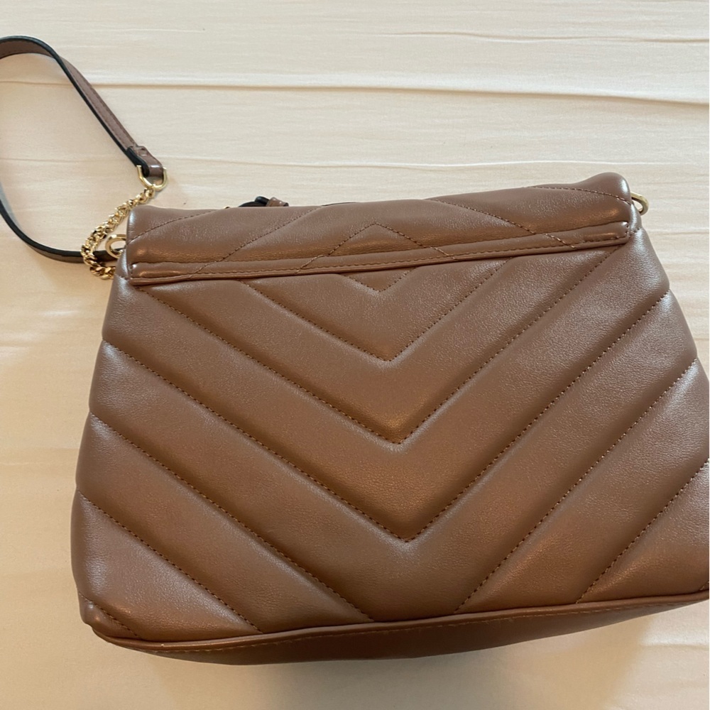 NWOT A New Day Quilted Satchel Handbag with chain crossbody brown tan neutral - Picture 6 of 8